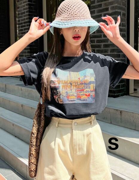 ニューヨーク レトロ ビンテージ プリントTシャツ 半袖Tシャツ レディース