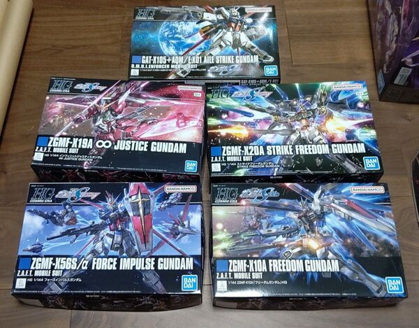 未組立 HG ガンダムSEEDセット 1/144 ガンプラ ストライク フリーダム インフィニットジャスティス インパルス エール