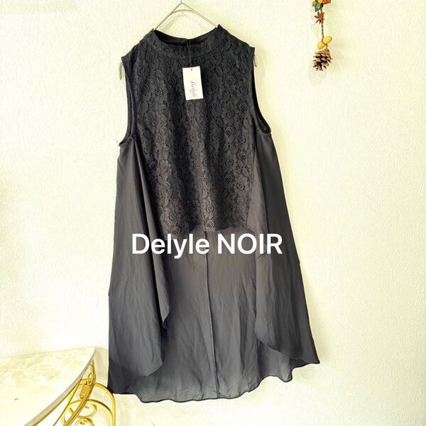 Delyle NOIR ノースリーブ トップス レース アシンメトリー 結婚式 パーティ 二次会