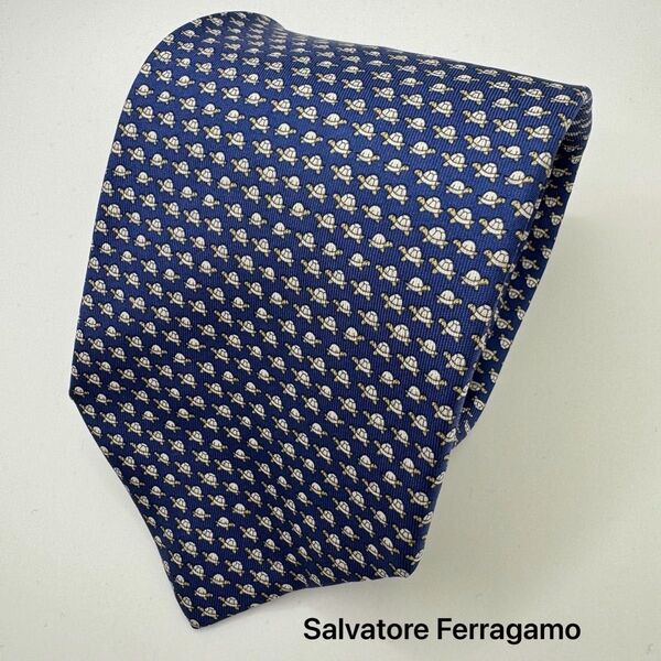 Salvatore Ferragamo ネクタイ silk100% 亀柄
