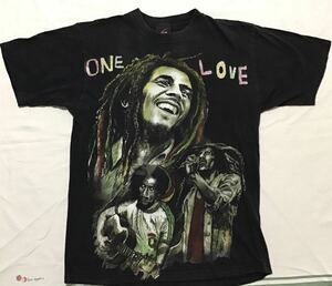 USA import * Bob *ma- Lee BOB MARLEY T-shirt L size * black ONE LOVE Reggae la start 