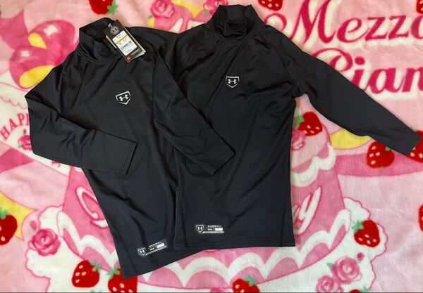 アンダーアーマー 未使用 アンダーハイネックシャツ2枚セット 野球ベースボール ブラック UNDER ARMOUR