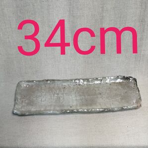 唐津焼 長角皿34cm 刺身 握り寿司 叩き粉引 ケーキ盛 灰被り陶板 部分炭化 魚皿 sazan-gama