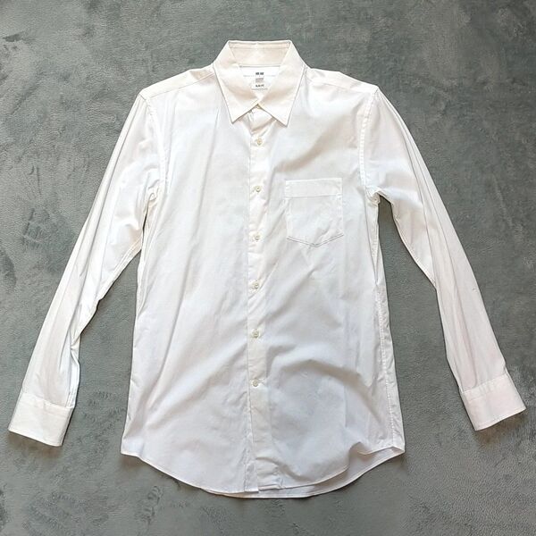 UNIQLOユニクロ スリムフィット ストレッチ 長袖シャツ S 白