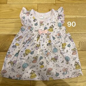 ディズニー プリンセス ワンピース 90 チュニック ピンク シャツ 保育園着