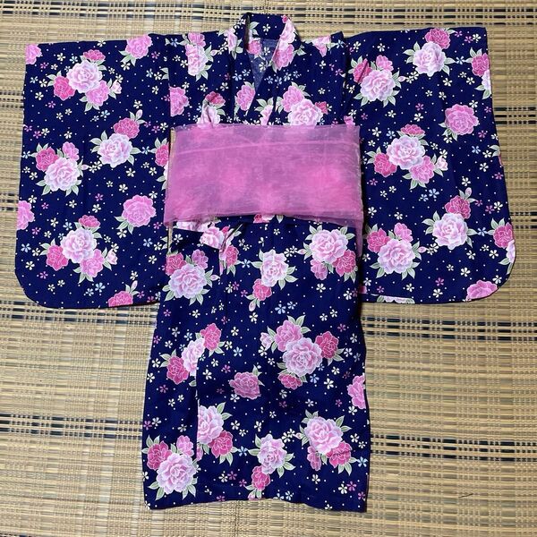 浴衣 110cm オーガンジー帯付き