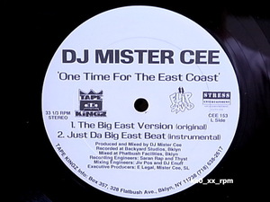 ★☆DJ Mister Cee「One Time For The East Coast / Getta Grip Muthaphuckas」☆★5点以上で送料無料!!!