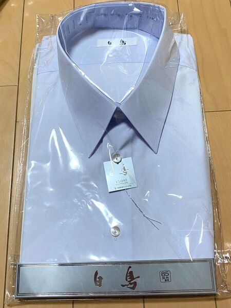 白鳥 ドレスシャツ ワイシャツ ビジネスシャツ スクールシャツ 長袖 ホワイト