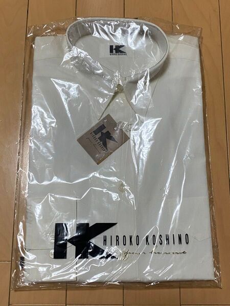 コシノヒロコ HIROKO KOSHINO 長袖 ワイシャツ カッターシャツ オフホワイト系 Sサイズ