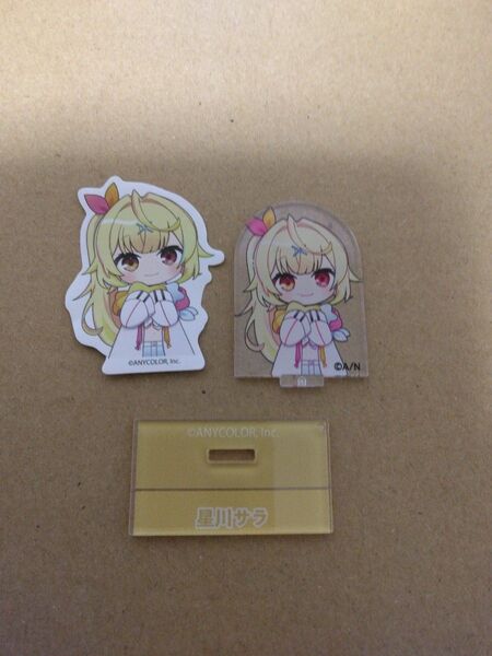 【美品未使用】フルタ製菓 チョコエッグプラス にじさんじ クリアスタンド&ダイカットシール 星川サラ