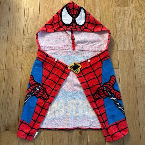 スパイダーマン フード付きタオル プールタオル バスタオル バスローブ ポンチョ