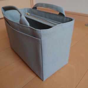 ハンドメイド 帆布の持ち手付きバッグインバッグ ボトルホルダー付き