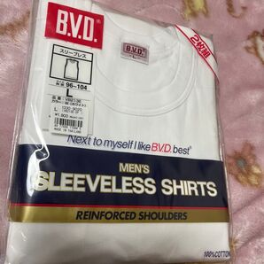 B.V.D. メンズ スリーブレスシャツ 2枚組 L ホワイト 新品未開封