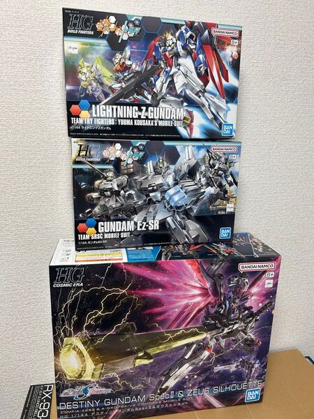 新品★HG1/144ライトニングZガンダム+HGガンダムEZ-SR+HG1/144デスティニーガンダムspecⅡ&ゼウスシルエット