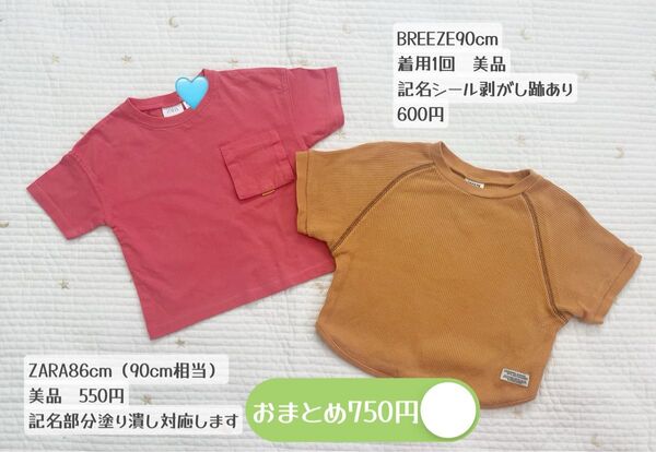 ZARA BREEZE 半袖 Tシャツ トップス 90cm