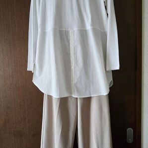 新品未使用 異素材切り替えトップス チュニックシャツ