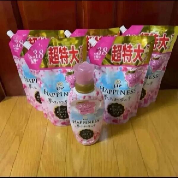 レノアハピネス夢ふわタッチ さくら 詰め替え1220ml【5袋】本体425ml【1本】