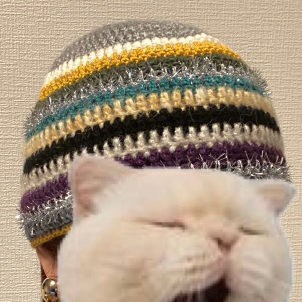 ニット帽 帽子 ビーニー キャップ ハンドメイド ニットキャップ バケットハット クラッシャーハット クロシェハット 一点物