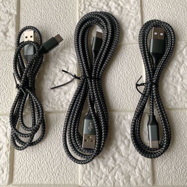 3本セット 1m/1m/2m】3A 急速充電 cタイプ QuickCharge USB ケーブル 急速充電 充電器