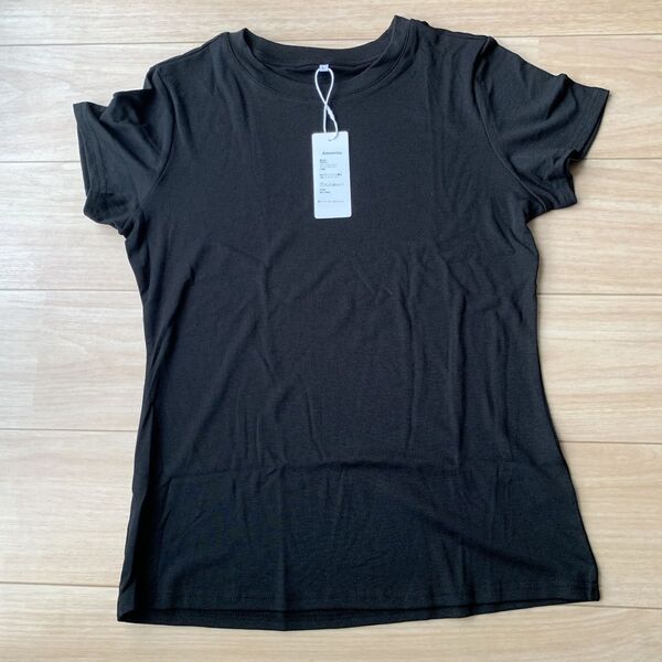 Tシャツ レディース Lサイズ ブラック クールネック 洗濯可能 黒 半袖 Tシャツ 半袖 M ブラック