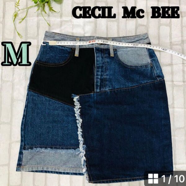 スカート ミニスカート デニム ジーンズスカート M サイズ 美品 CECIL McBEE デニムミニスカート 春 夏 Mサイズ
