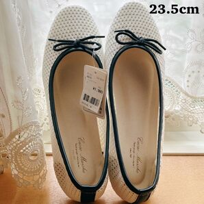 パンプス バレエシューズ 靴 夏 メッシュ素材 レディースサンダル ホワイト 涼しい 履きやすい 新品 未使用 フラットシューズ