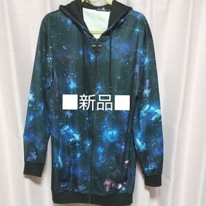 ■新品 The Casket Cat Galaxy ジップアップパーカー メンズ&レディース カッコイイ!