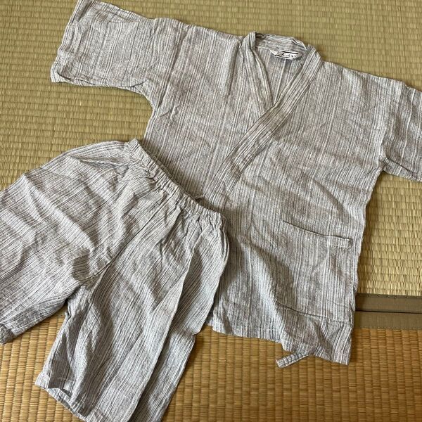 120センチ甚平 シンプル 夏まつり 夕涼み キッズ じんべい お祭り 綿100 男の子