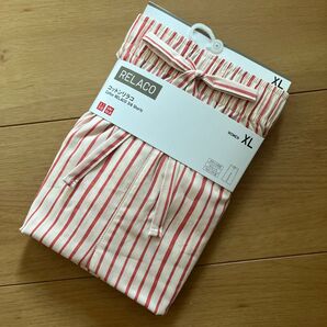 新品 ユニクロ コットンリラコ XLサイズ レッドストライプ