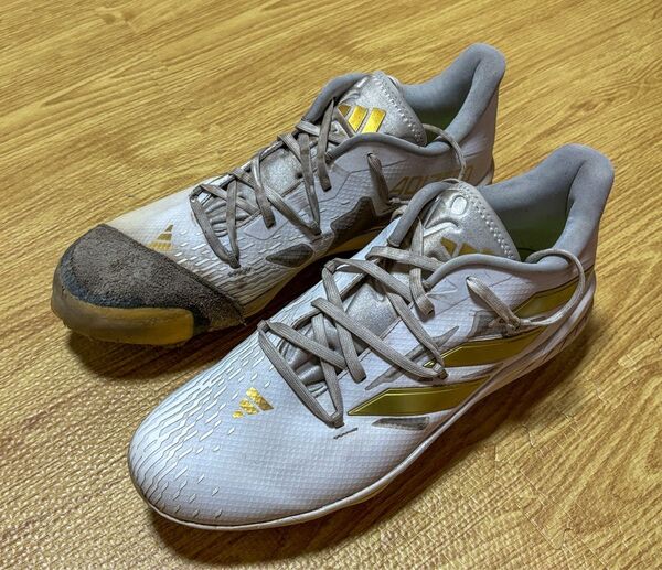 adidas アディダスadizero 野球スパイクホワイト/ゴールドメタリック