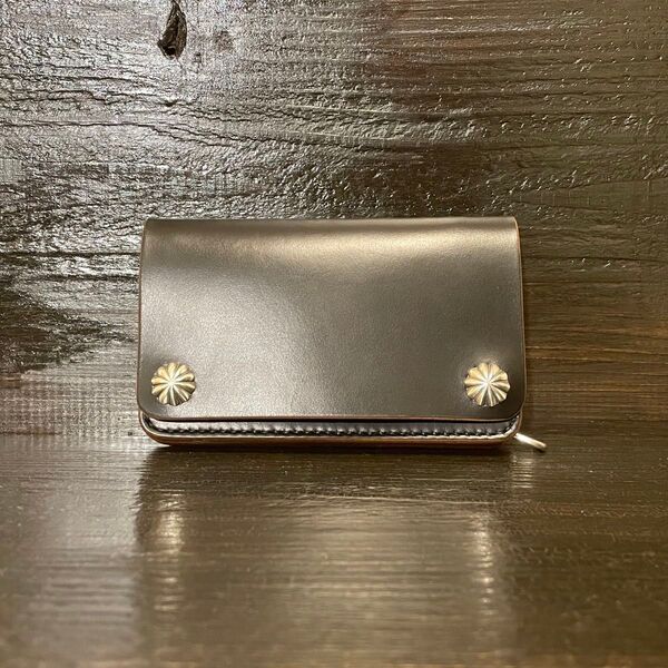 HORWEEN クロムエクセル ミドルトラッカーウォレット3層 シルバー950コンチョ 42タロン