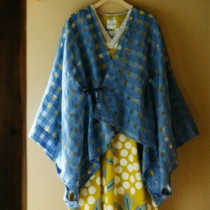 月末SALEしました【新品未開封品】sou・sou 麻 透かし格子織(こうしおり) きさらぎ ・短丈・女Fサイズ★紺鼠(こんねず)