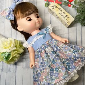 【在庫有り】ソランちゃん*メルちゃん*花柄ドッキングワンピース2点セット419