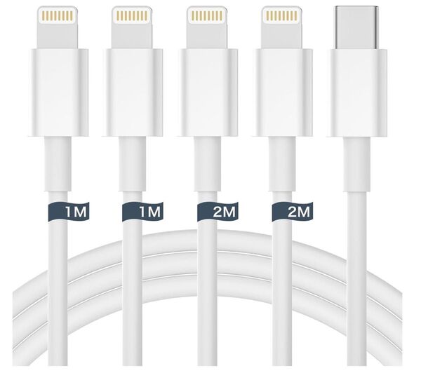 iPhoneライトニングケーブルusb-c1m+1m+2m+2m4本20W対応