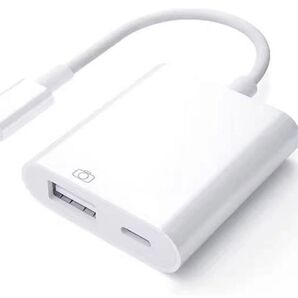 【2in1】iPhone 用カメラアダプタ USB変換 iPad/iPod対応