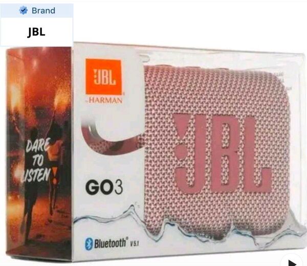 JBL GO3 防水 Bluetoothポータブルスピーカー/ ピンク