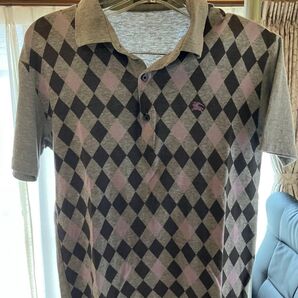 中古 バーバリーブラックレーベル ポロシャツ 半袖 ネイビー M