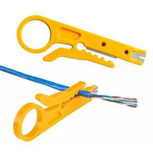 A0922 9cm Mini portable wire stripper knife tool plier crimping tool cable strip wire cutter high quality. multi tool yellow 
