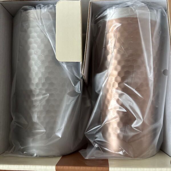 前畑(リュクス)ペアタンブラー 2個セット 未使用 シルバー&カッパー