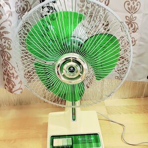 SANYO 昭和レトロ 扇風機 グリーン系 3段階速度設定 首降り 家電品