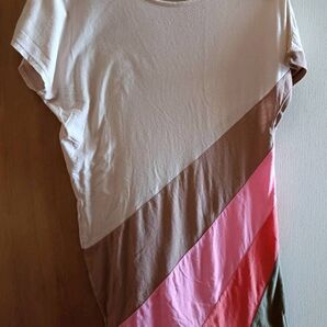 ユニクロ コットン ノースリーブ Tシャツ S レディース トップス 綿100 チュニック ロングTシャツ カットソー ロング丈