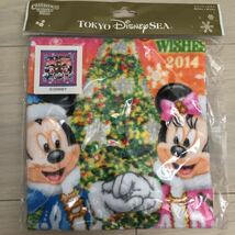 ★新品 未使用 タグ付 東京ディズニーランド シー ミッキー ミニー 2014年 クリスマス Xmas タオル ハンドタオル ウォッシュタオル_画像1