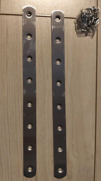 ステンレス ブラケット 直線 フラット コネクタ シルバー セット 新品 DIY