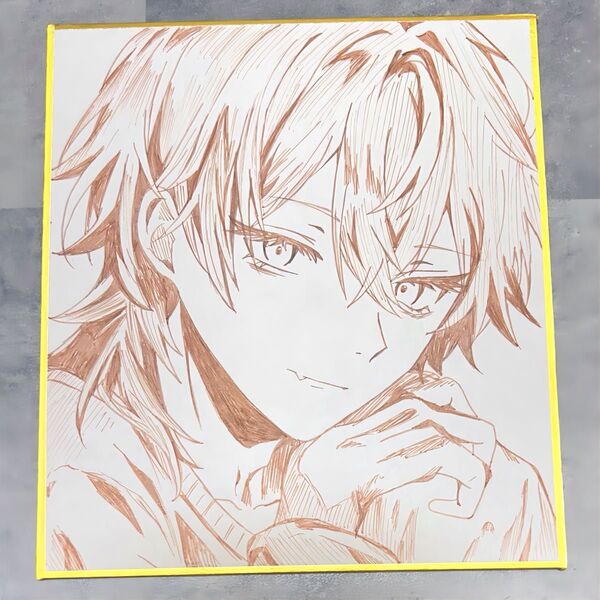 手描きイラスト オリジナル 原画 アナログイラスト 男の子 直筆
