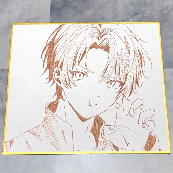 原画 直筆 オリジナル 創作 男の子 アナログイラスト 手描きイラスト