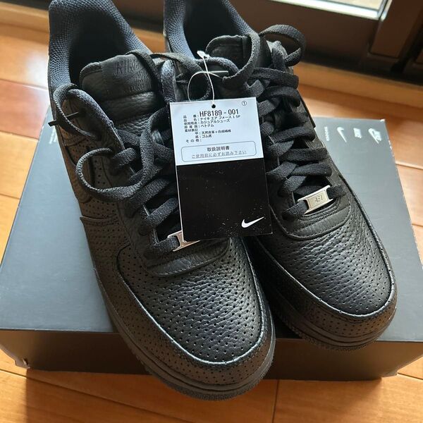 Nike Air Force 1 ブラックレザー スニーカー