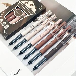 6本 セット コーヒーテーマのデザイン 液体速乾インクジェルペン ジェルペン ボールペン ペン 文房具 文具 筆記用具 筆記具