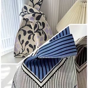 専用 2点 セット ニットバッグ ニットトート ハンドニット ハンドバッグ ミニトートバッグ 手提げバッグ バッグ ブラック