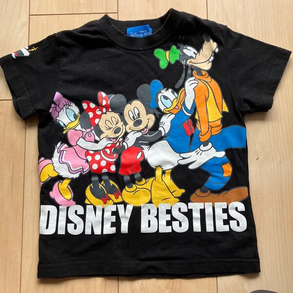 ディズニーリゾート Tシャツ キッズ ベビー 100 ミッキー ミニー ドナルド デイジー グーフィー Tシャツ 半袖 黒