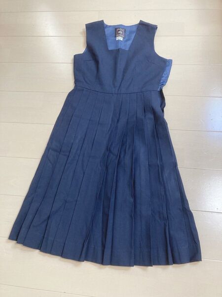 ジャンパースカート 三越製 ネイビー 紺 レディースL相当 制服風 ジャンスカ